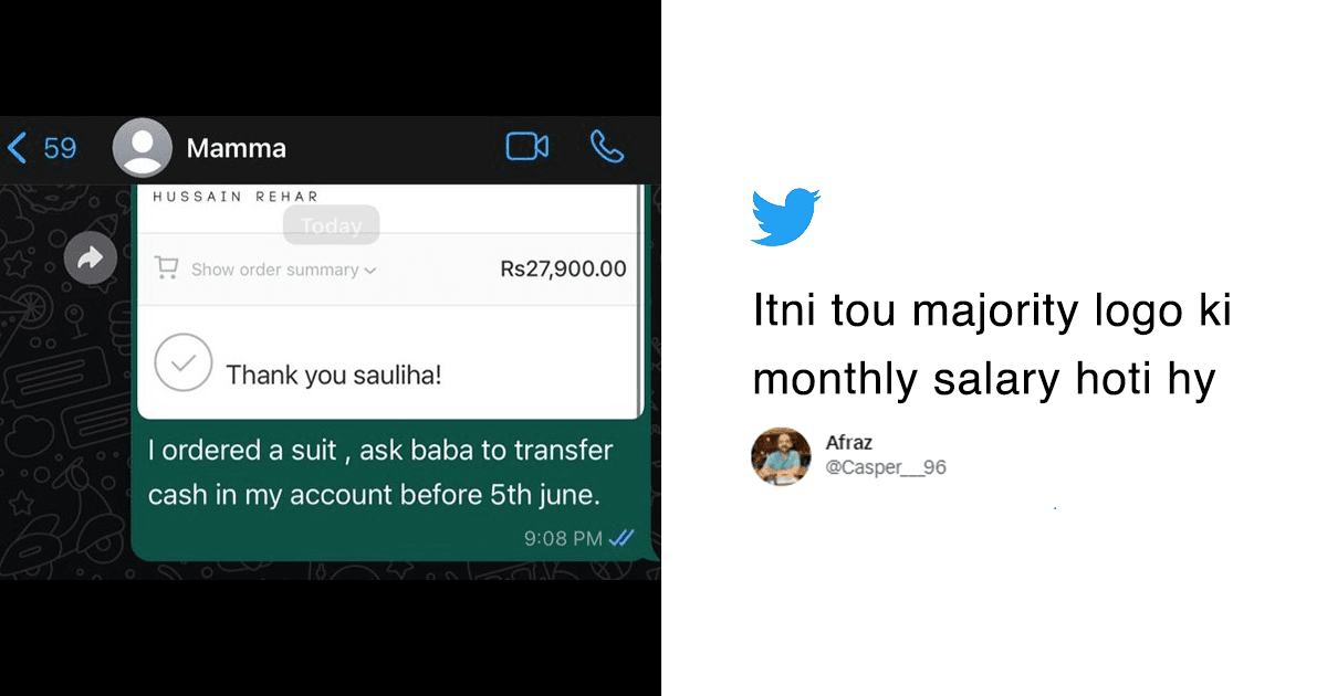 In A Peak Entitled Behaviour, Someone Apparently Bought A 28K Suit & Casually ‘Asked’ Parents To Pay