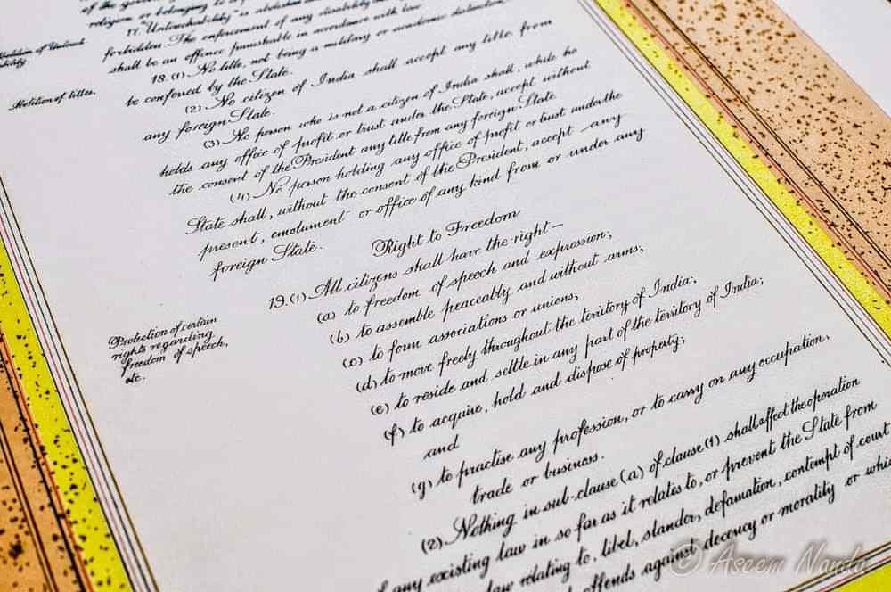 6. The Indian Constitution was written by hand by one person. Who wrote it?