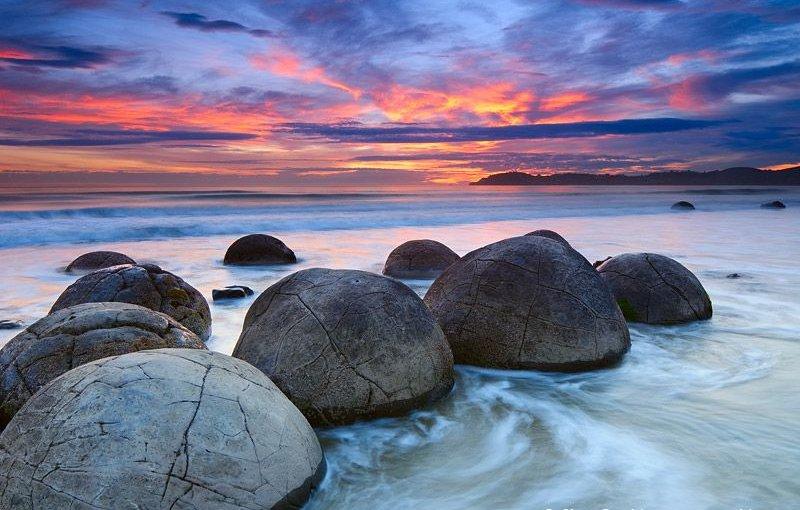 3. Moeraki Boulders Beach, New Zealand
