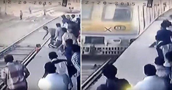 Watching This Child Get Rescued Seconds Before A Speeding Train Arrives Made My Heart Skip A Beat