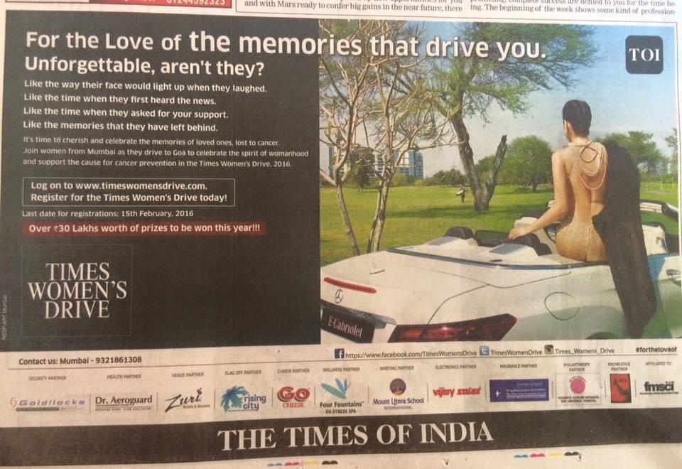 TOI’s Advertisement For Its Times Women’s Drive Campaign Seems to Have Completely Missed The Point