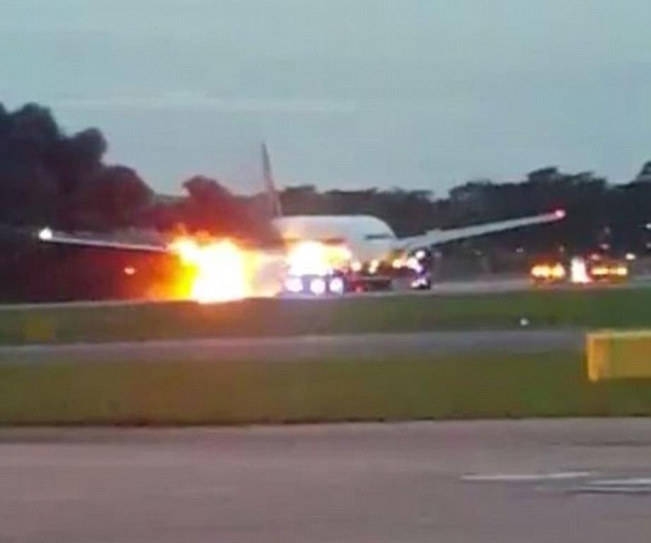 Singapore Airlines Plane Catches Fire During Emergency Landing At Changi Airport