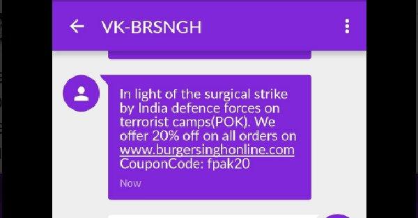 This Burger Joint Thought It Was Okay To Take Advantage Of The Surgical Strike By Offering Discount