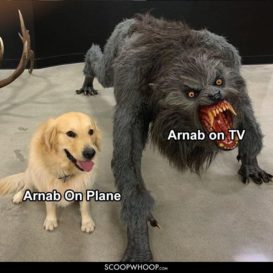 Arnab on Plane vs Arnab on TV