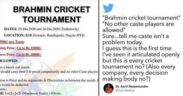 ‘Brahmin Only’ Cricket Tournament in Hyderabad Incites Outrage, Is Allowed to Go Ahead