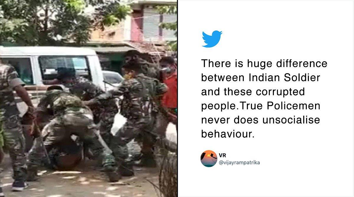 Twitter Is Enraged After Video Shows Cops Thrashing Army Jawan For Not Wearing Mask Properly