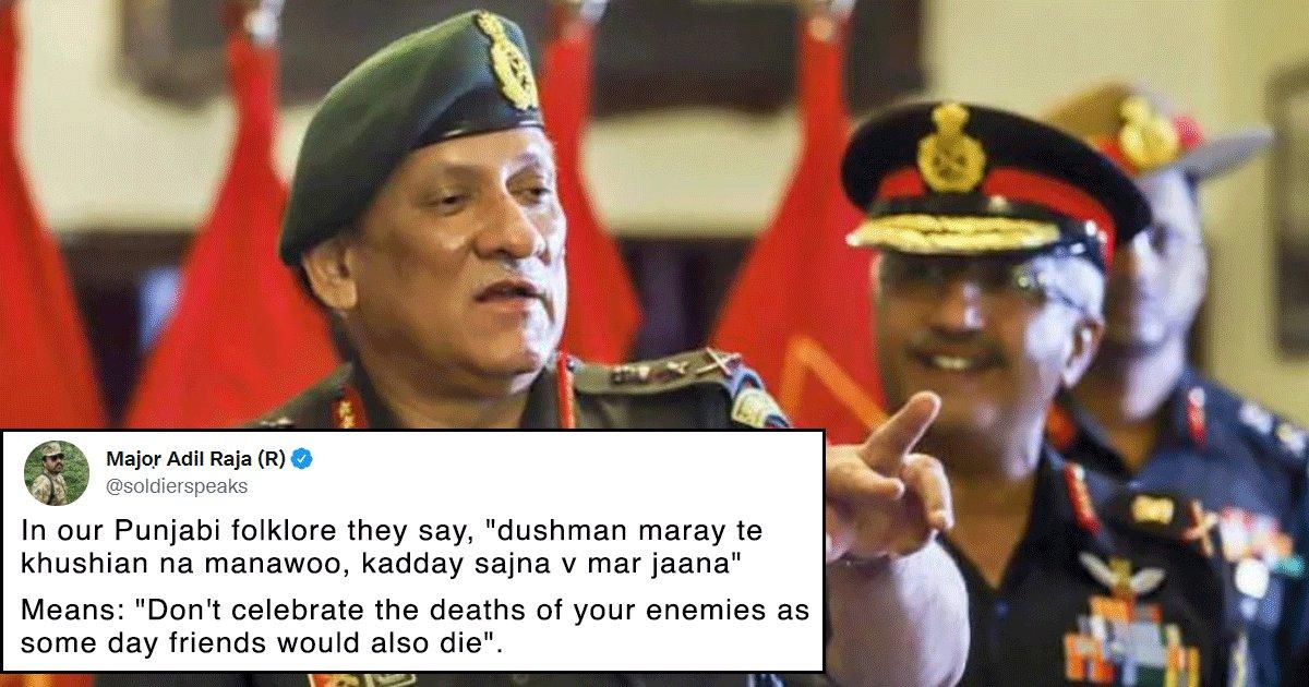 This Tweet By A Pakistan Army Major Grieving The Loss Of Gen Bipin Rawat Is Setting The Right Example