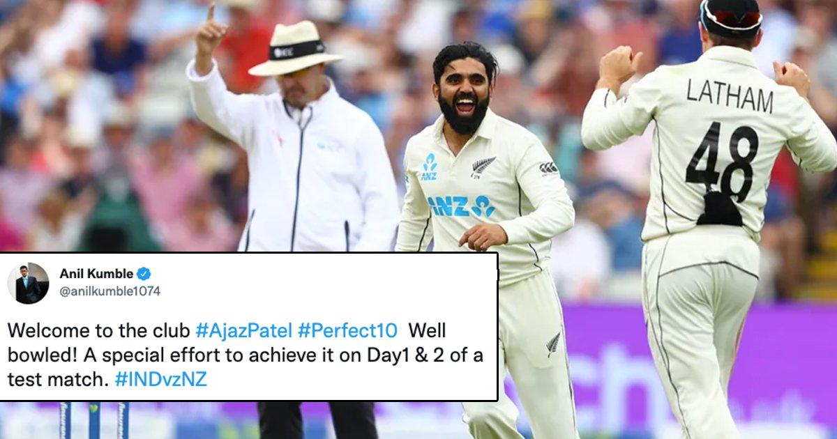 The World Applauds As NZ’s Ajaz Patel Creates History, Becomes 3rd Bowler To Take All 10 Wickets