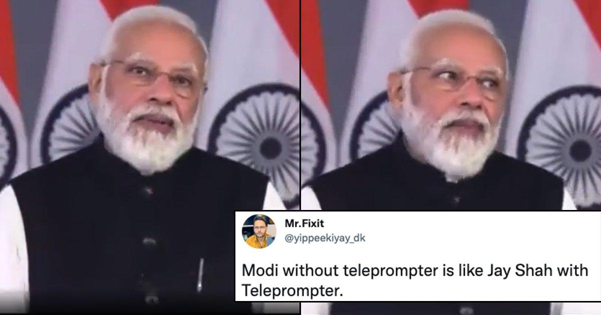 After PM Modi’s Teleprompter Apparently Glitched, Twitter Couldn’t Help But Meme It