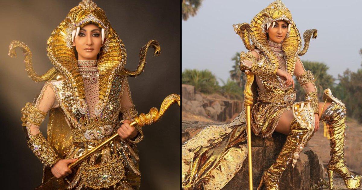 Mrs India World Just Won The Best National Costume For Her Kundalini Chakra Inspired Dress
