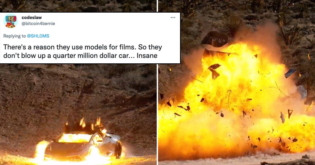 Twitter Is Blown Away By This Video Of A Lamborghini Being Blown Up For Art