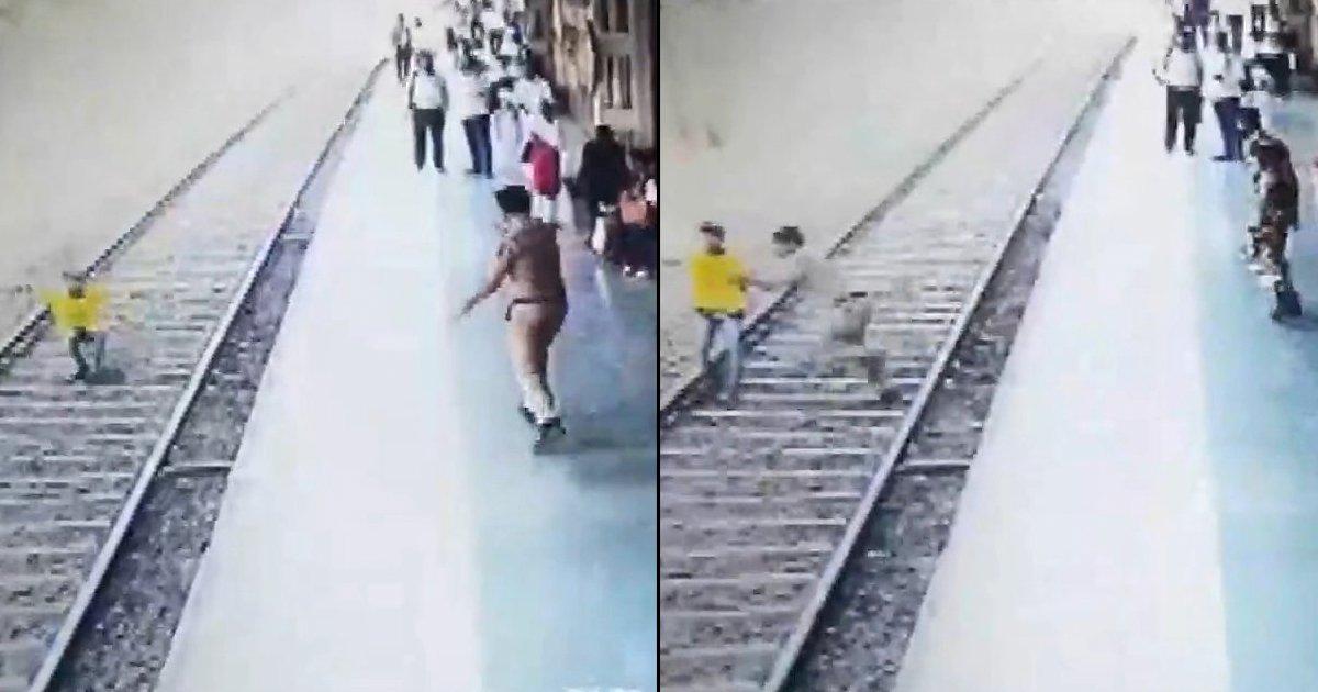 Video Of Police Personnel Saving A Young Man From An Express Train Leaves Twitterati Impressed
