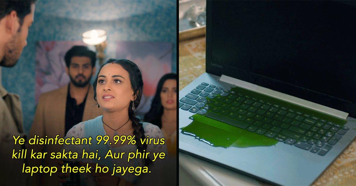 Forget Gopi Bahu, Now Gehna Bahu Pours Phenyl On Laptop To “Kill A Virus”