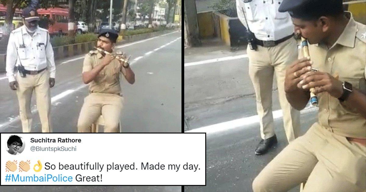 Video Of Mumbai Cop Playing ‘Sandese Aate Hain’ From ‘Border’ On Flute Goes Viral