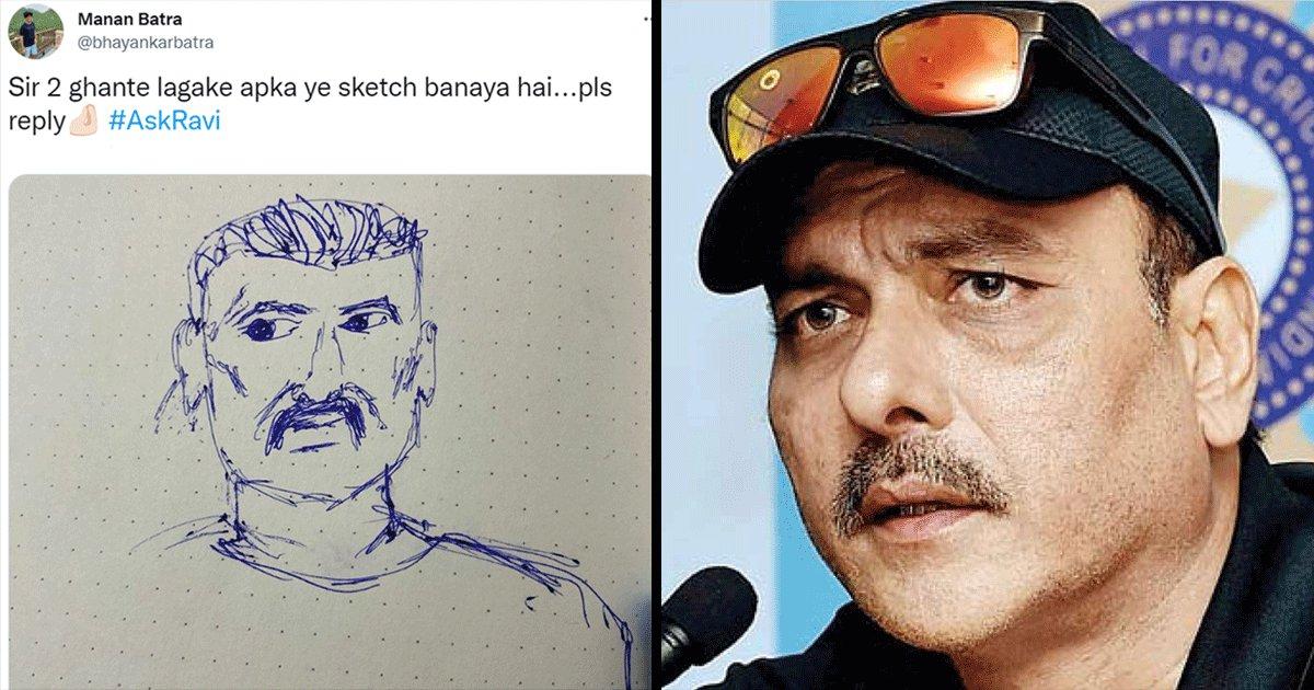 Ravi Shastri’s Hilarious Response To A Fan’s Portrait Of Him Is Sending All Of Us