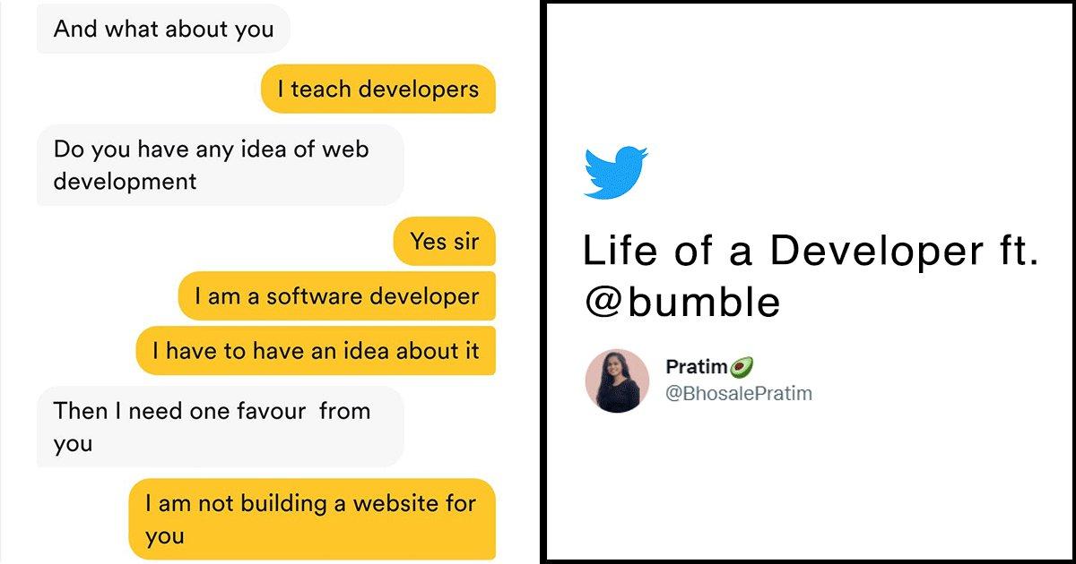 This Woman’s Match Asking Her To Build A Website Sums Up The Life Of Web Developers On Dating Apps