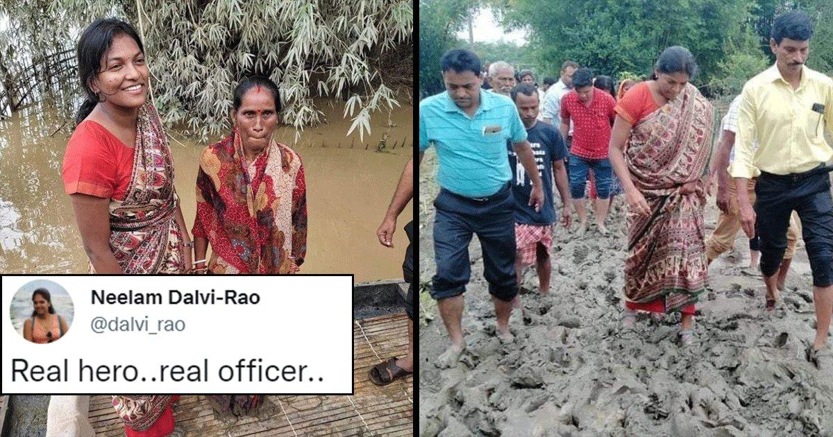 Twitter Hails IAS Officer For Walking Barefoot Through Mud In Flood-Affected Assam