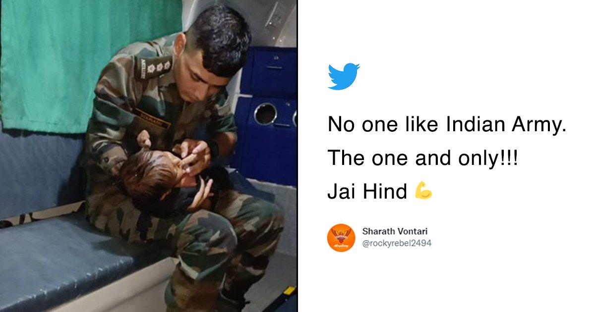 Viral Picture Of An Army Officer Feeding A Newborn In An Ambulance Is Winning Hearts