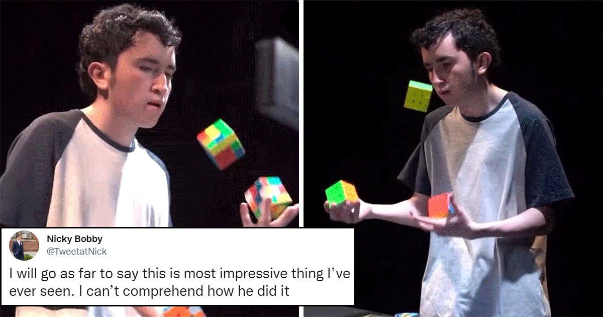 This Is Wild: A 19-Year-Old Solving 3 Rubik’s Cubes In 4 Minutes While Juggling Has Gone Viral