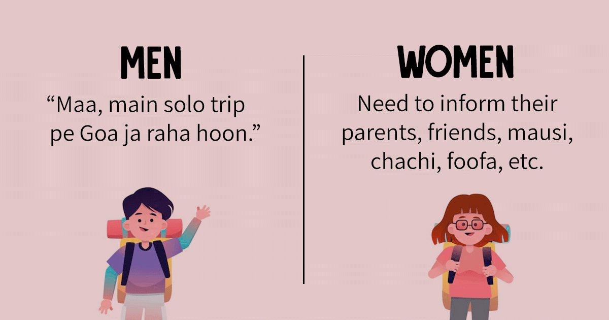 Solo Trips For Men Vs Women: 9 Posters That Show The Real Difference