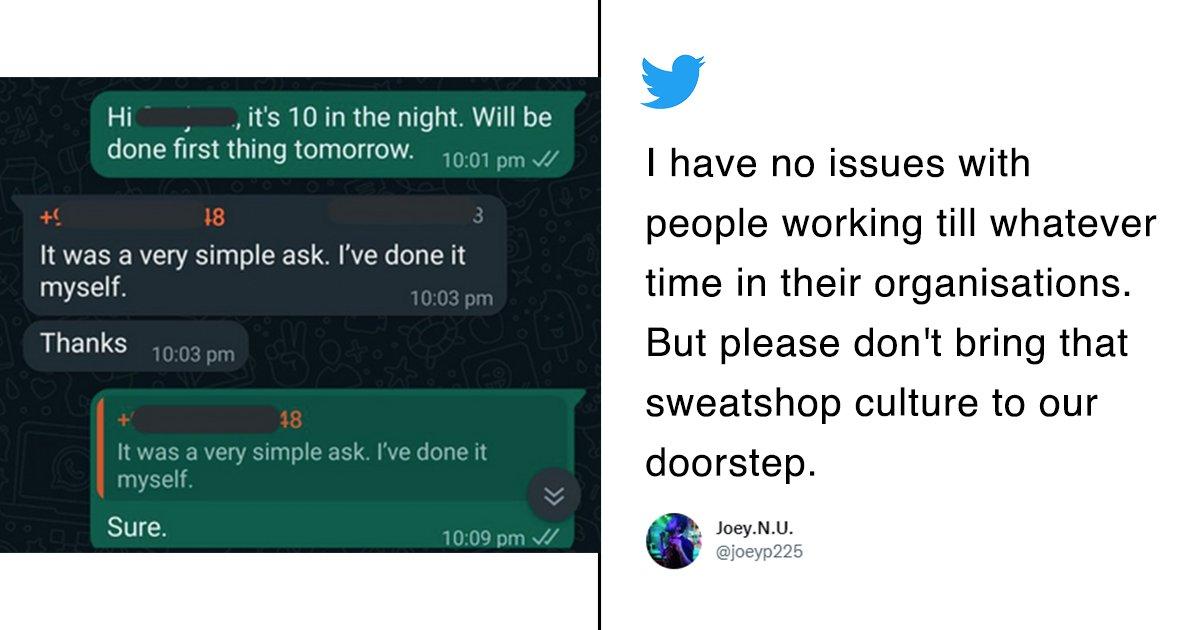 This Tweet About Asking Employees To Work After Hours Is Going Viral ‘ Cos It’s True
