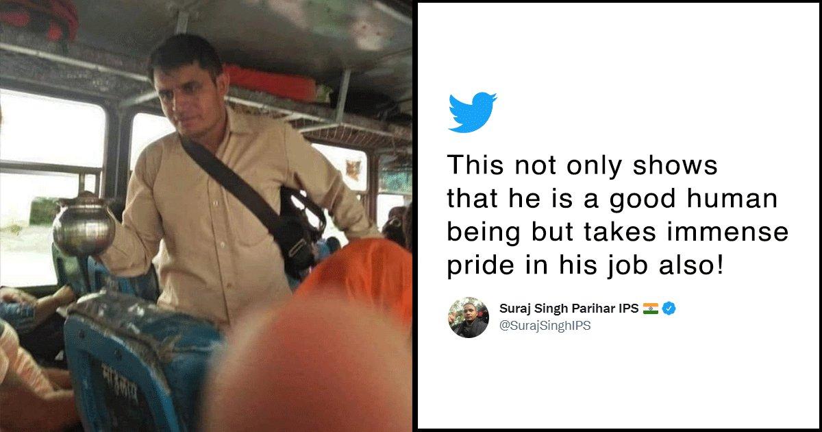 Service To Mankind: Twitter Praises Bus Conductor Offering Free Drinking Water To Passengers