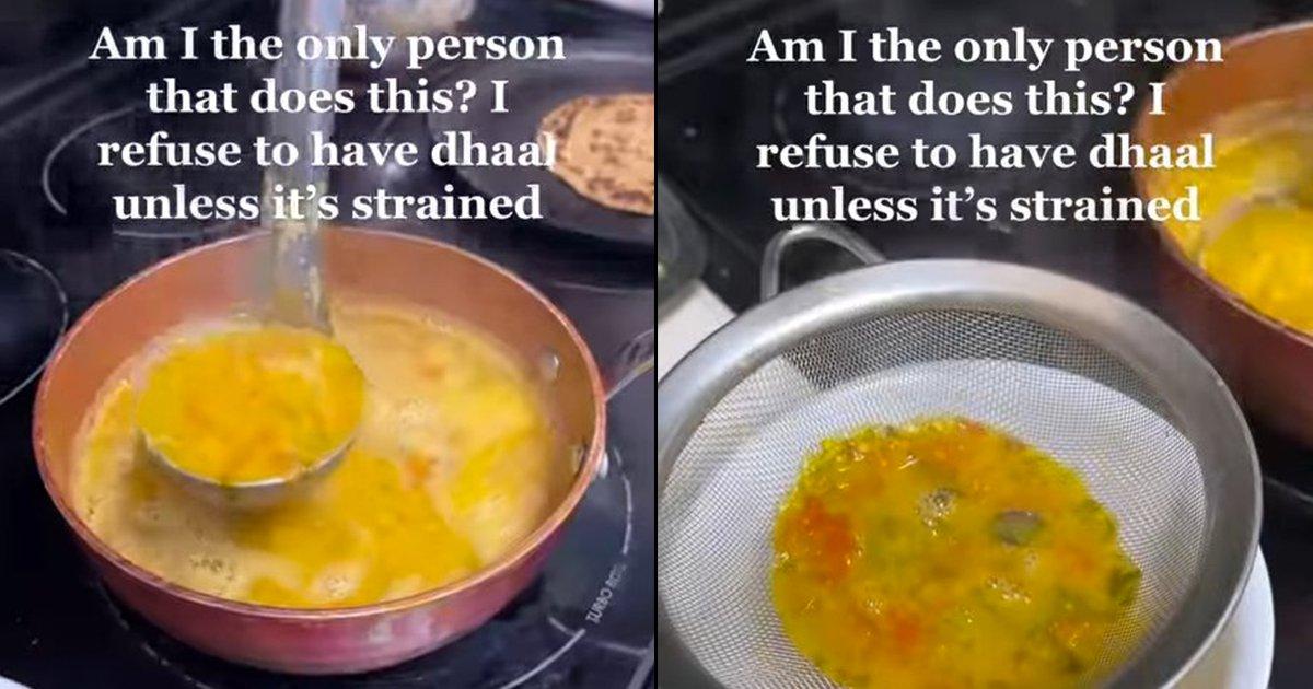 ‘Flavoured Water In A Bowl’: This Video Of A Person Straining Dal Has Desis Reaching For Digene