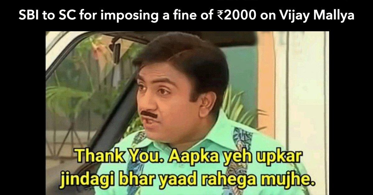 It’s Raining Money Memes After Vijay Mallya Was Ordered To Pay A ₹2000 Fine