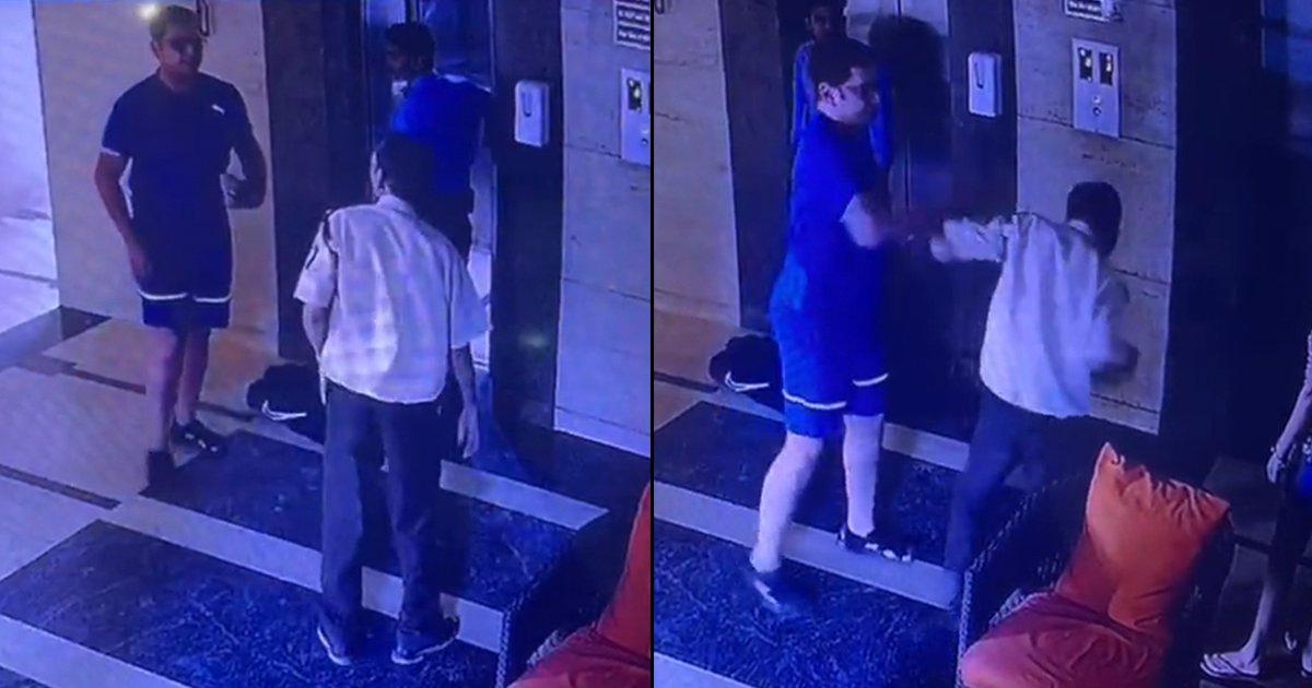 CCTV Video Of Gurugram Man Slapping A Guard Who Rescued Him From Stuck Lift Has Outraged Twitter