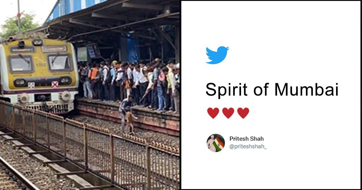 This Video Of A Man Saving A Dog From Railway Tracks Is The Real Spirit Of Mumbai