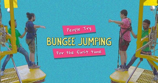 People Try Bungee Jumping For The First Time