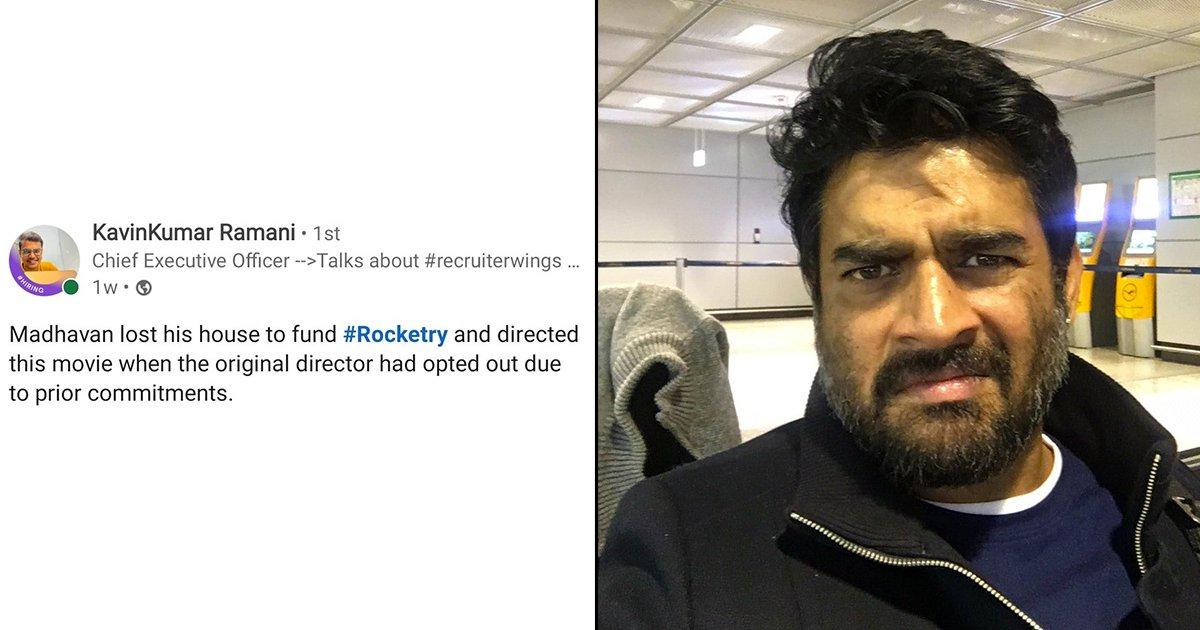 Someone Claimed Madhavan Sold His House To Make Rocketry & Got Schooled By The Actor Himself