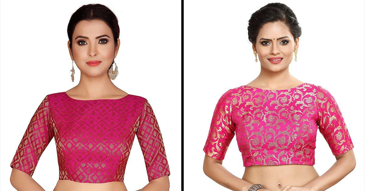 8 Readymade Brocade Blouses To Buy On Amazon That You Can Pair Up With Sarees At Weddings