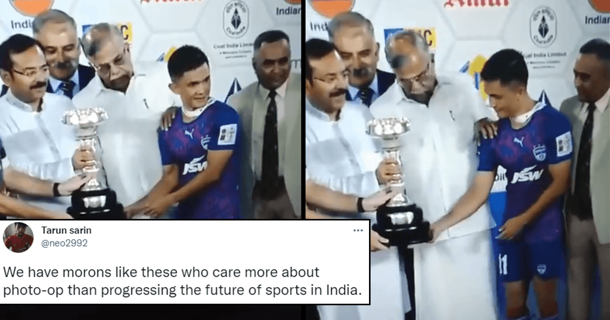 West Bengal Governor Pushing Aside Sunil Chhetri For A Photo Has Twitter Face-Palming Hard