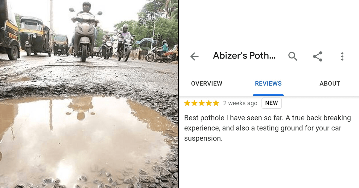 People Are Leaving ‘Reviews’ For Potholes In Bengaluru ‘Cos Things Are Just That Bad