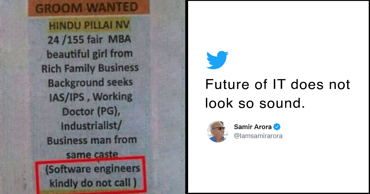 This Matrimonial Ad Asking Software Engineers To Not Call Has Left Twitter In Splits