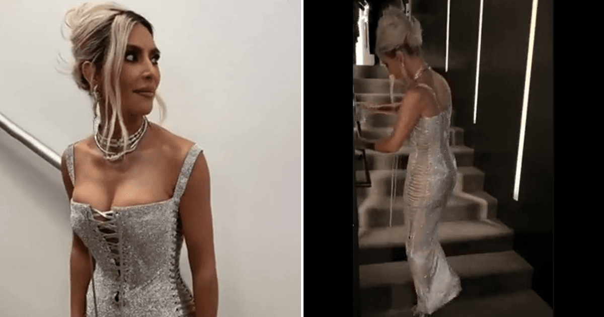 Kardashian Struggling To Climb Stairs In A Dress Has Left The Internet Questioning Fashion