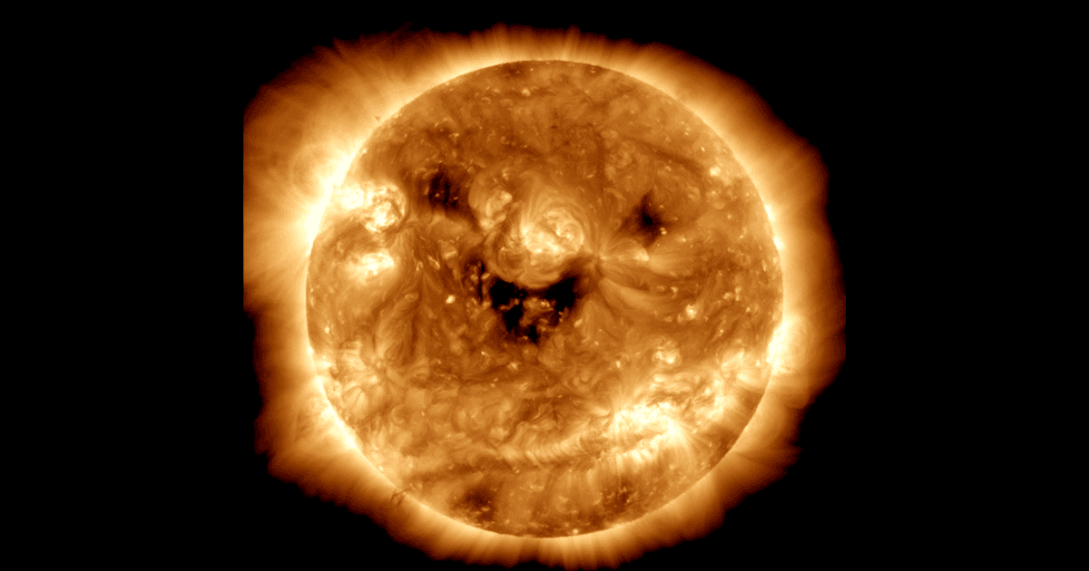 NASA’s Satellite Captures Spooky Smiling Face Of Sun After Solar Eclipse