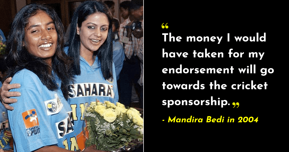 Years Ago, Mandira Bedi Ensured Indian Women’s Cricket Team Got Sponsored By Letting Go Of Her Fee