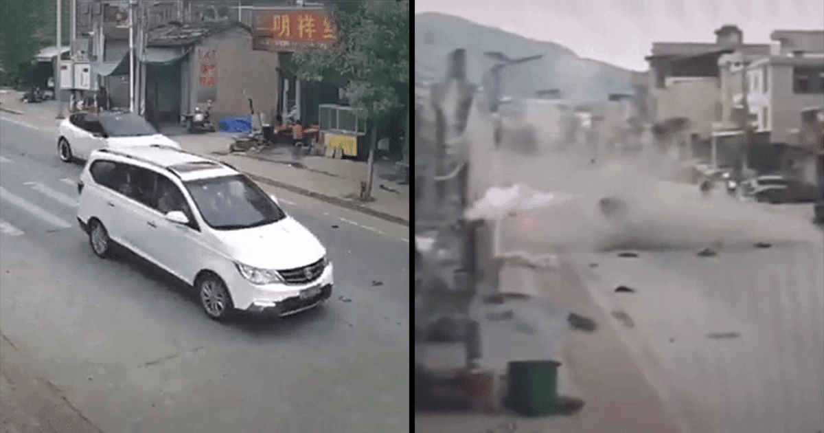 Viral Video Shows Tesla Going Out Of Control And Crashing On The Streets Of China