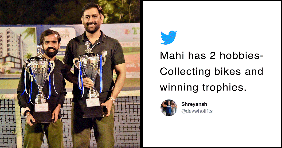 MS Dhoni Returns To Winning Ways With A Trophy In…Tennis! Yes, That’s True