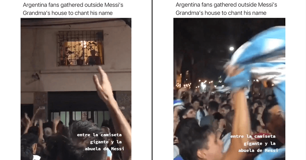 Messi’s Fans Gathered Outside His Grandmother’s Old House To Chant His Name & It’s Heartwarming
