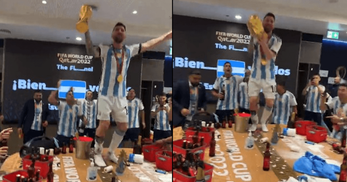 Lionel Messi Dancing On The Table With The Trophy Is ‘The Moment’ From FIFA World Cup 2022