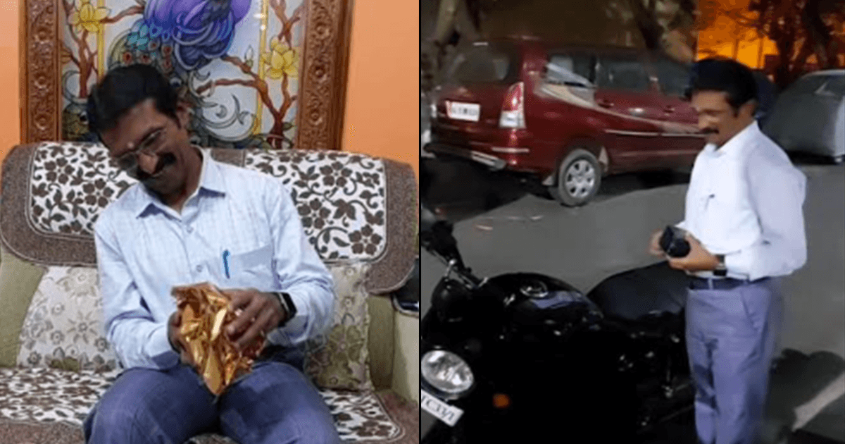 This Man Surprised His Father With His Dream Bike On His Birthday & His Reaction Is Priceless