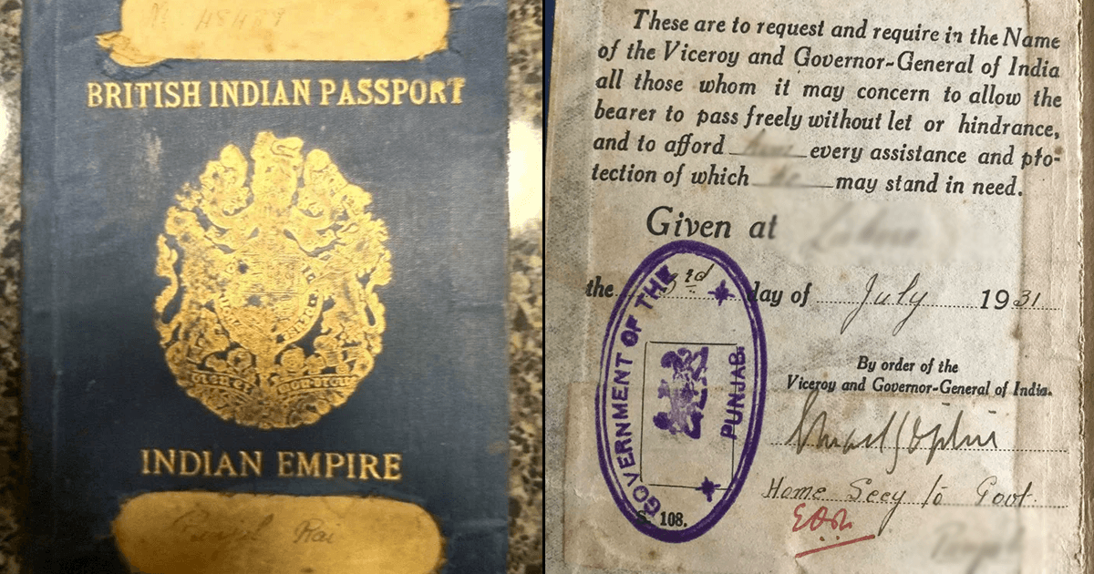 A Twitter User Shared ‘British Indian Passport’ From 1931 & Netizens Call It A Treasure