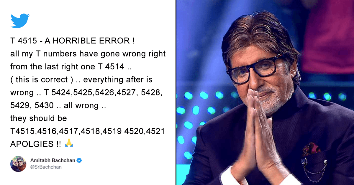 Netizens React As Amitabh Bachchan Once Again Made A ‘Horrible Error’ & Numbered His Tweets Wrong