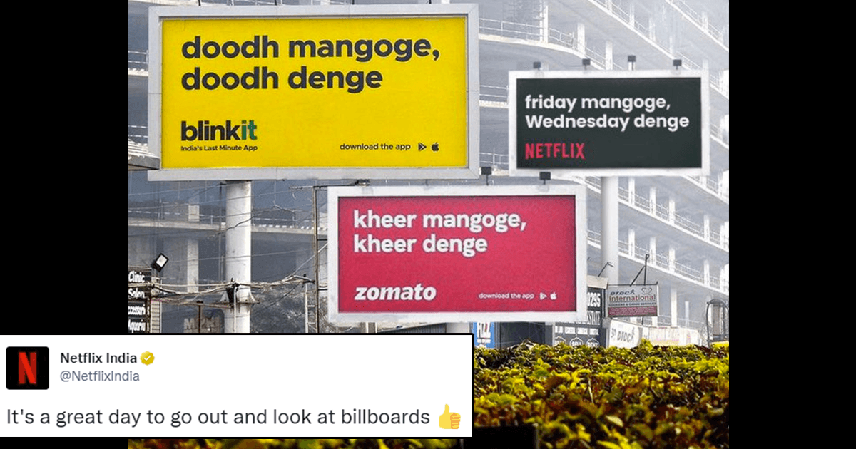 These Billboard Ads From Netflix, Zomato, & Blinkit Are Viral