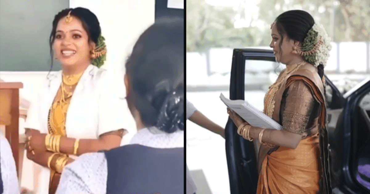 This Woman Showed Up For Her Exam On Her Wedding Day Wearing A Lab Coat Over Her Saree
