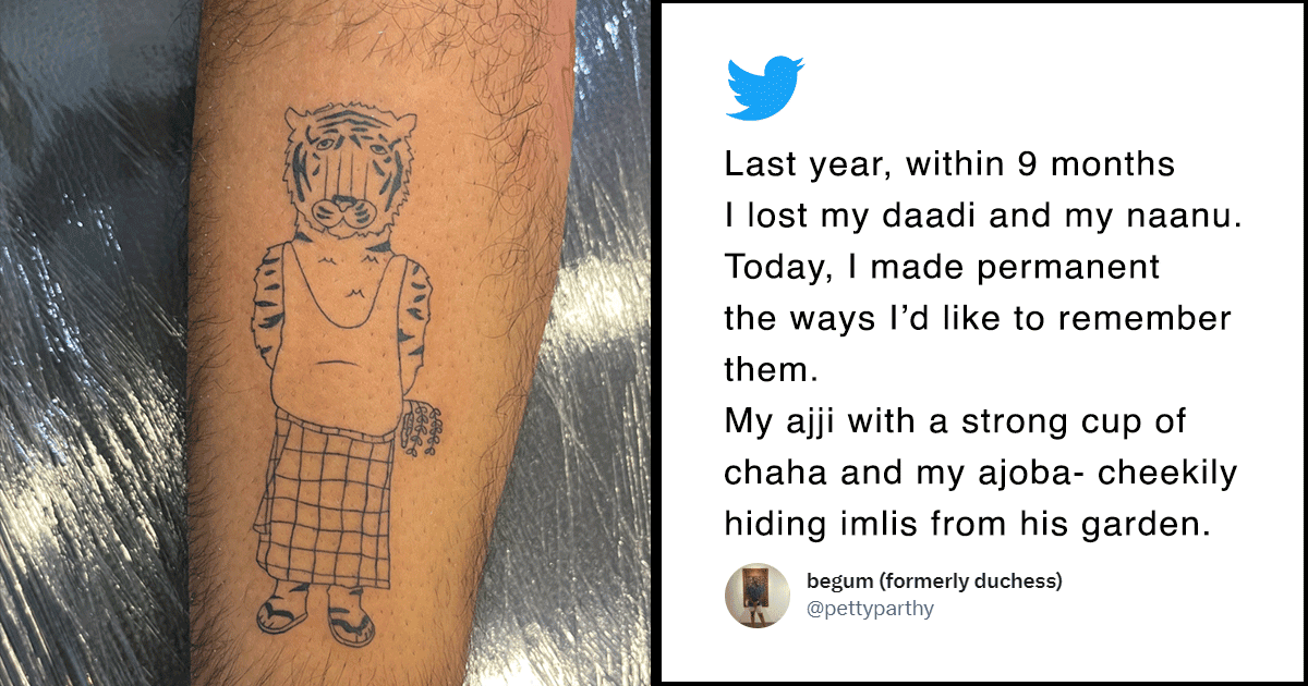 Twitter User Shares Tattoos He Got As A Symbol Of His Daadi-Naanu & They’re Too Wholesome