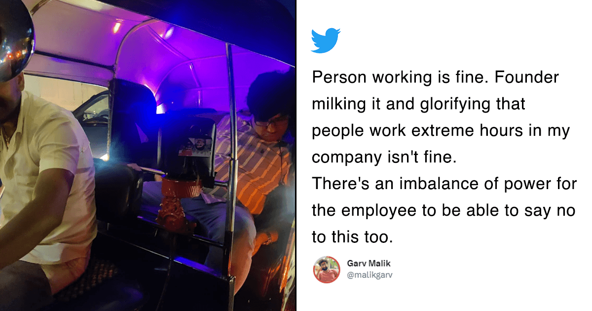 CEO Was Called Out, Again, For Glorifying His Tired Employee Sleeping In An Autorickshaw